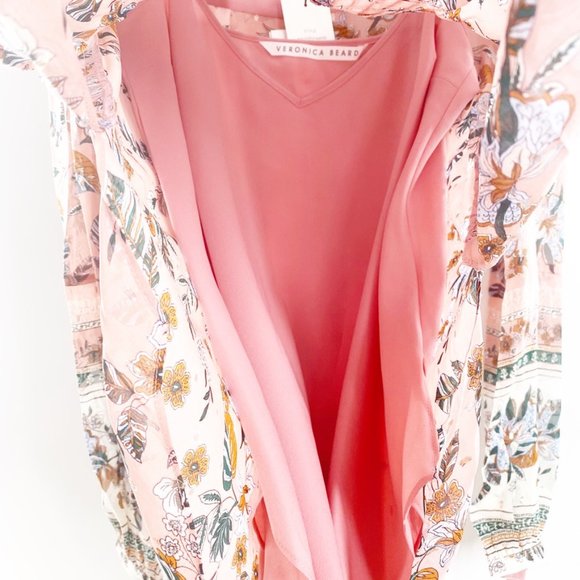 Veronica Beard Mauve pink floral Silk Lowell Blouse Top SZ 2 NWT - Picture 10 of 16